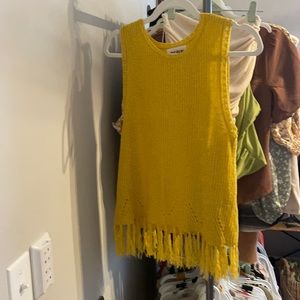 PEPIN XS yellow/ mustard sweater tank top.